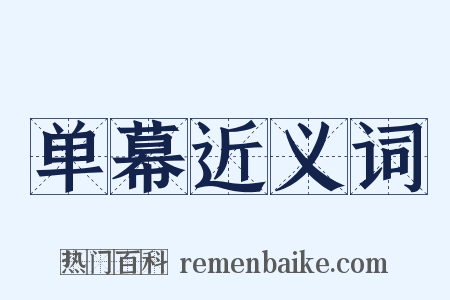 单幕近义词是什么意思的图片
